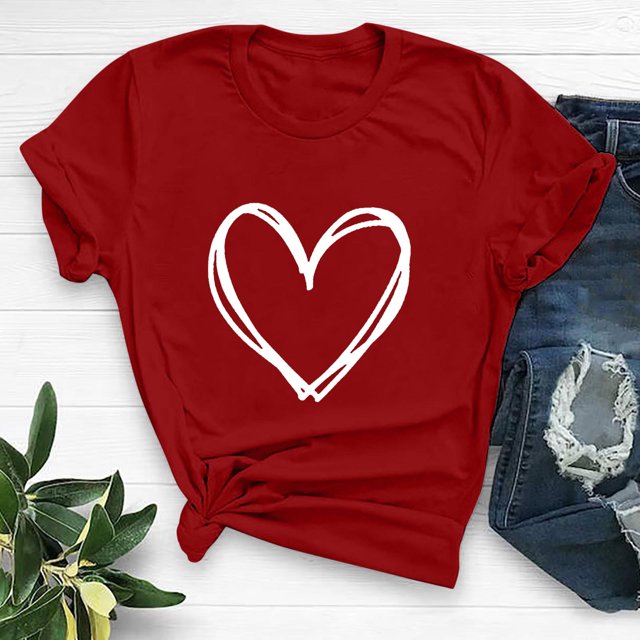 EGNMCR T-Shirts pour Femmes T-shirt à Col Rond Imprimé à Manches Courtes pour Femmes, Mode Décontractée, Coupe Ample, Hauts