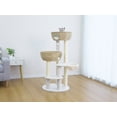 thumbnail image 4 of Home4Cat 48" Cat Tree with Two Handwoven Basket Bed, Hammock, Sisal Scratching Posts, Beige & Cream, 4 of 9