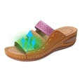 thumbnail image 4 of LSLJS Pantoufles Romaines Décontractées à Plateforme Colorblock pour Femmes Dames, Sandales Compensées Correctrices, Pantoufles pour Femmes, 4 of 9
