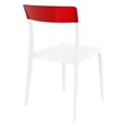 thumbnail image 2 of Siesta ISP091-WHI-TRED Chaise de Salle à Manger Flash Blanche Transparente Rouge - Ensemble de 2, 2 of 8