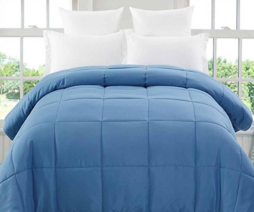 Revisable Down Alternative Comforter (Calm Blue / Grey, Twin) - All Season Comforter - by Natural Comfort