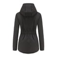 thumbnail image 3 of Innerwin Coat Hooded Ladies Outwear Drawstring Long Sleeve Buttons Jacket Black XL, 3 of 5