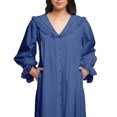 thumbnail image 3 of Moomaya Solid Nightdress For Ladies Cotton Ruffled Border Nursing Nightwear, 3 of 6