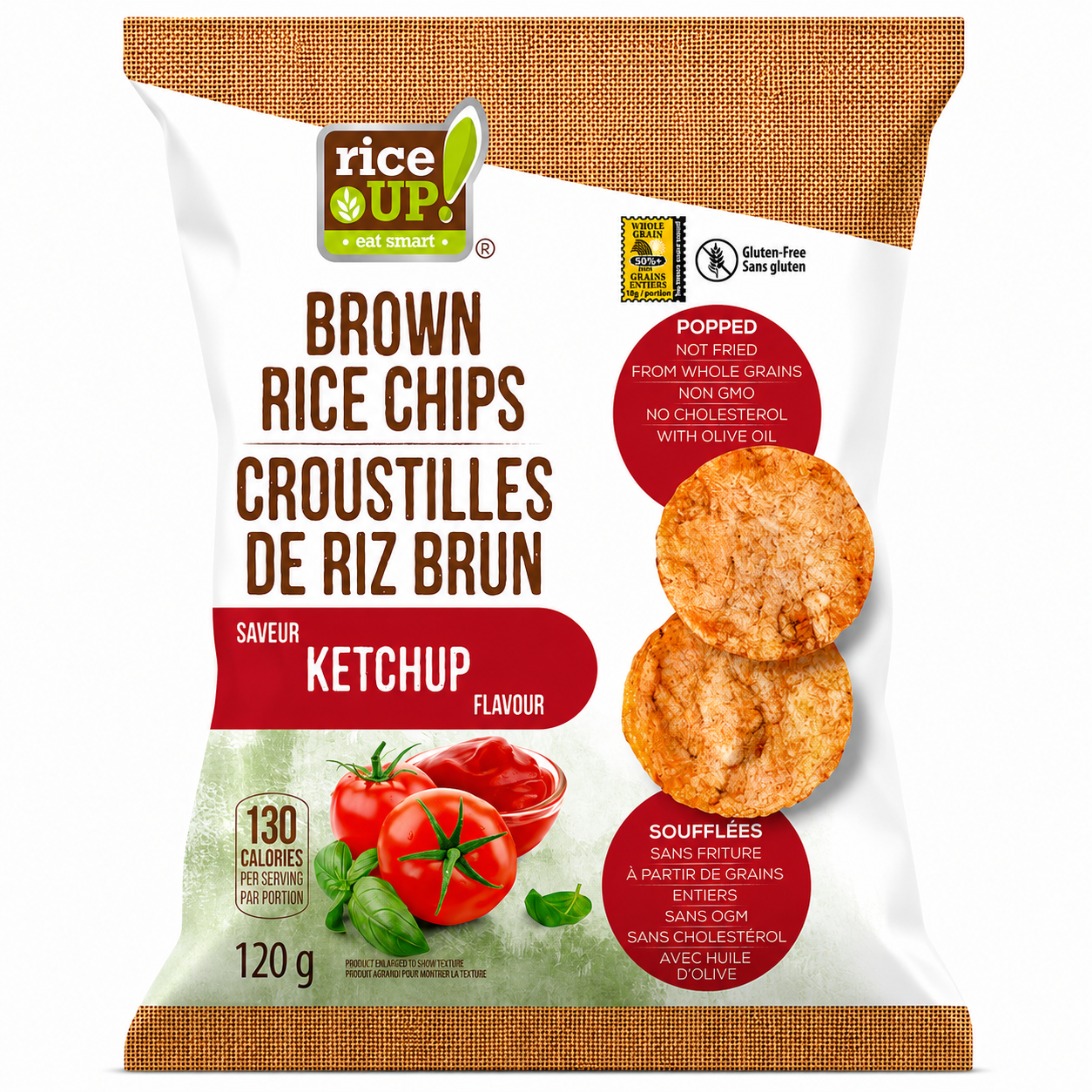 RiceUP! Croustilles de riz brun au ketchup