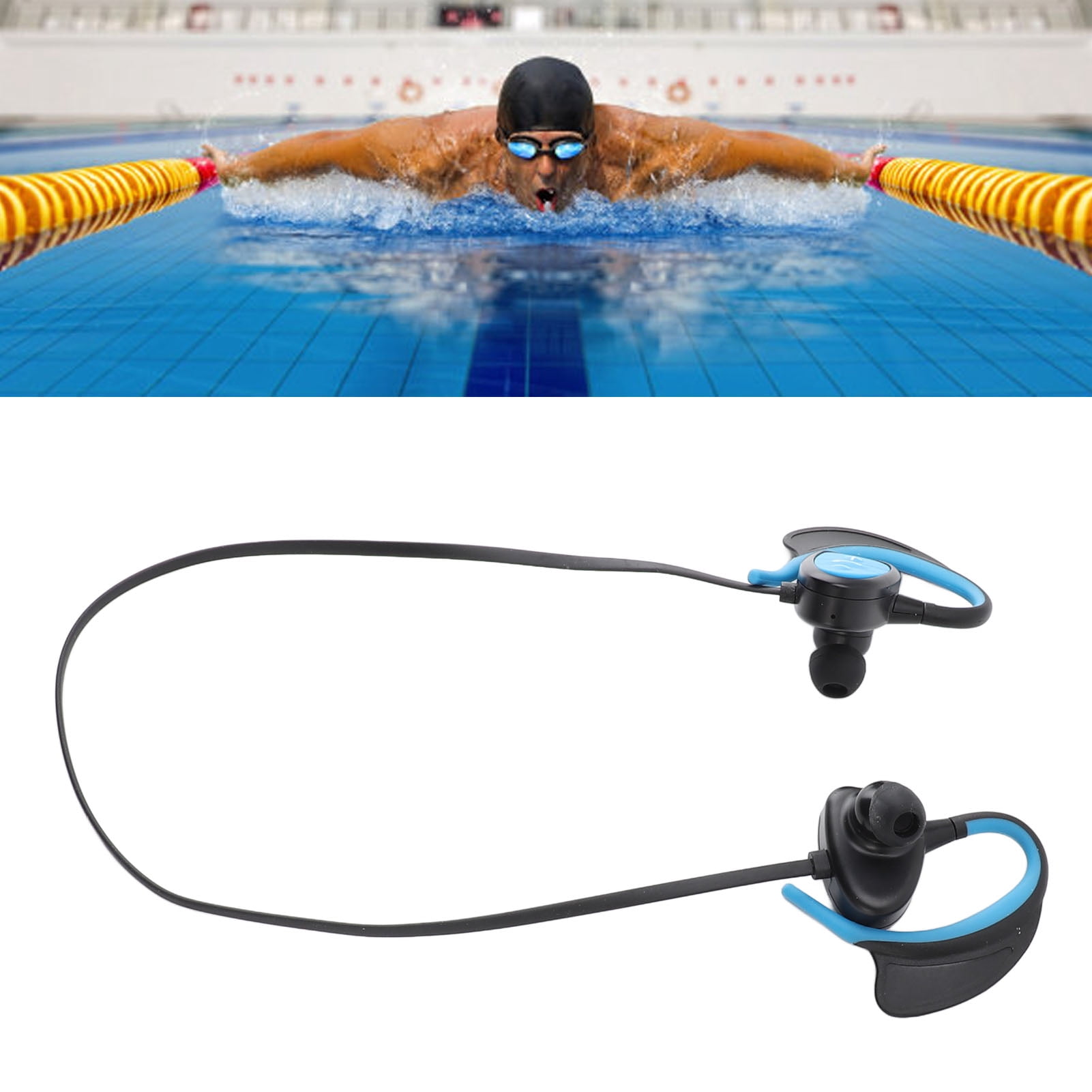 Swimming Headphone Bt MP3 Player Earbuds IPX8 Waterproof Intelligent Voice Prompt Noise Reduction Sports Headphone for Surfing Diving