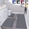 thumbnail image 1 of mtvxesu 3-Piece Large Foam Bath Mat Set, Soft Non-Slip Absorbent Bathroom Rugs, Washable Toilet Mats for Bath & Shower, 1 of 7