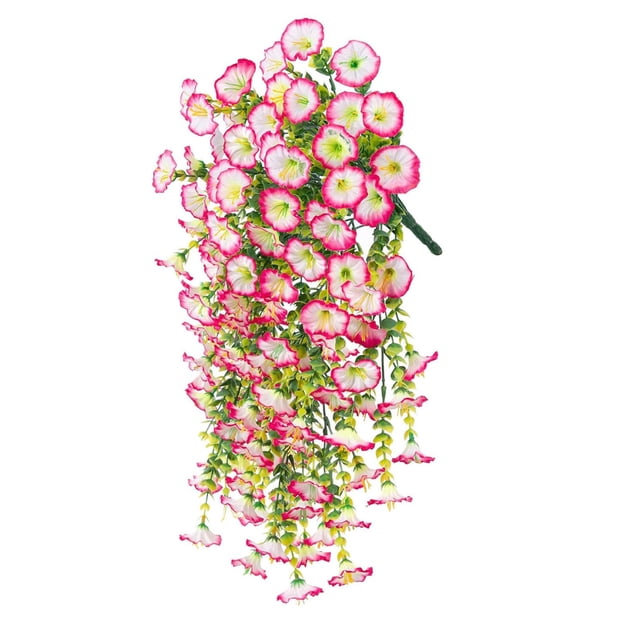 JilgTeok 4 Packs Simulated Roses Artificial Flower Plastic Wrapping Plants Fake Flowers Vines for Home Garden Porch Yard Living Room Ceiling Spring Decoration Clearance