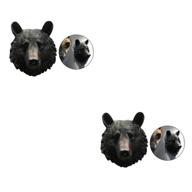 kurtrusly Exquisite Animal Head Wall Sculpture Ornament Handcrafted Resin Statue Bear Large 2Set