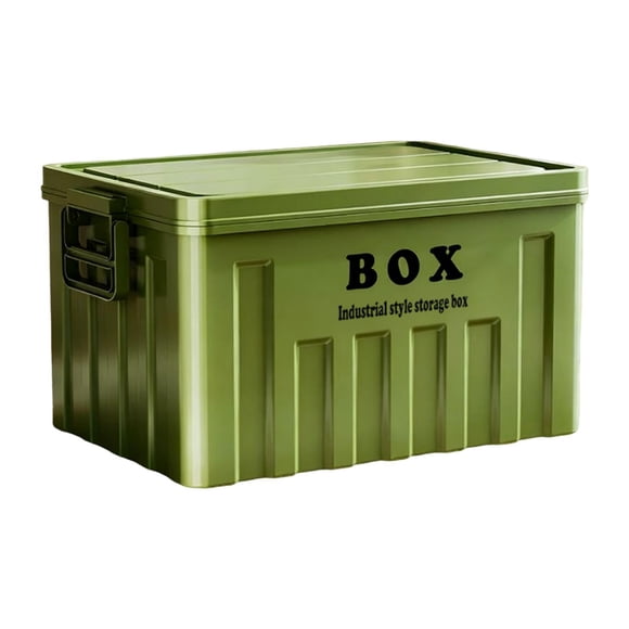 Elodie Lidded Storage Bin Heavy Duty Storage Box with Lid for Grocery Tools Clothes Green