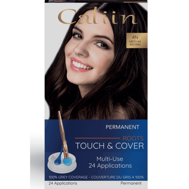Root Touch-Up Permanent Hair Color - 24 Applications, 1 Kit - 100% Gray Coverage - 4N Medium Brown