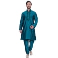 thumbnail image 1 of Maple Clothing Kurta Pyjama pour Homme Inde Vêtements d'Arts (Turquoise, TG), 1 of 5