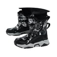 thumbnail image 3 of Curenmufel Bottes de Randonnée pour Tout-Petits Bébé Garçon Fille Chaussures d'Hiver Chaudes à Enfiler Bottes de Neige Nourrisson Confortables Résistance à l'Eau Chaussures Intérieur Extérieur Taille 4 (Noir, Grands Enfants 4), 3 of 9