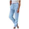 thumbnail image 1 of Timegard Womens Crop Pants Elastic Waisted Tapered Leg Solid Color Summer Lounge 7/8 Trousers with Pockets, 1 of 5