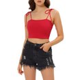 thumbnail image 1 of INSPIRE CHIC Camisole Tube d'Été à Bretelles Spaghetti à Rayures avec Lien pour Femme TG Rouge, 1 of 7