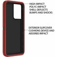 thumbnail image 4 of Supershield Defender Case for Samsung Galaxy S22 Ultra 5G, Galaxy S22 Ultra 5G Phone Case Heavy Duty Shockproof Dustproof 3 in 1 Rugged Protective Bumper Cover - Red, 4 of 5