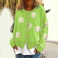 thumbnail image 1 of Pxiakgy Cardigan Décontracté pour Femmes à Manches Longues, Col Rond, à Boutons, Imprimé Petite Marguerite, Chandail Tricoté Cardigan B + TTG, 1 of 4