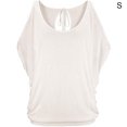 thumbnail image 3 of QualitChoice Hauts à Épaules Dénudées Col Rond Manches Courtes Chemise Ample Blouse d'Été Blanche P, 3 of 6