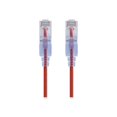 thumbnail image 1 of Monoprice SlimRun - Patch cable - RJ-45 (M) to RJ-45 (M) - 3 ft - UTP - CAT 6a - booted, snagless - red (pack of 5), 1 of 5