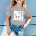 thumbnail image 2 of Girls Softball under Shirts Ruffle Girl Clothes Children's Casual Letter Pattern Print Multicolor Round Neck Short Sleeves, 2 of 4