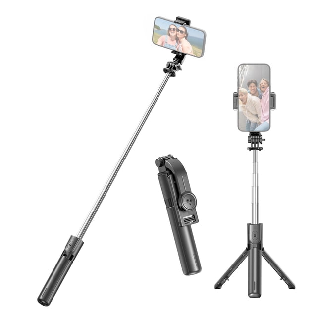 Tripod Extendable Selfie Stick Tripod for Phone . Length 67.2cm/26.5in with Detachable Phone Clip Remote Shutter Phone Tripod for Vlog Selfie Live Streaming Group Photo Video