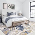 thumbnail image 2 of Twister.CK 5' x 7' Washable Rugs, Modern Marble Print Area Rug, Low Pile Stain-Resistant Carpet, for Living Room Home Office, Blue, 2 of 7