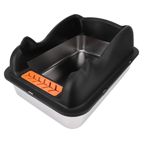 Stainless Steel Cat Litter Box, 19.7x13.8x3.9in Enclosed Cat Litter Pan with High Wall Sides, Metal Litter Pan Tray for Big Cats, Anti Splashing & Non Sticky, Includes Scoop