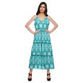 thumbnail image 1 of Moomaya Robe Longue Maxi pour Femmes en Coton Imprimé à Bretelles Spaghetti et Col en V, 1 of 6