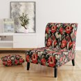 thumbnail image 2 of Designart « Victorian Ikat Blooms » Fauteuil d'Appoint Rembourré Ikat Rouge - Fauteuil Victorien pour Chambre, 2 of 7