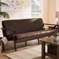 thumbnail image 2 of Baxton Studio Bianca Sofa en Similicuir Brun Foncé et Brun Noyer, 2 of 8