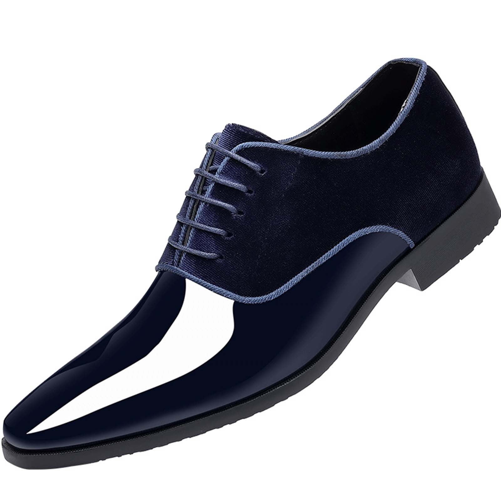 blue casual dress shoes Mens British Style Simplicity Suede Surface Pointy Toe Lace up Fashion Classic Formal Business Comfy Patent Leather Shoes Dark Color:MOCHA Amount_5 Pack Up Oxford is built Orange And Blue Floral