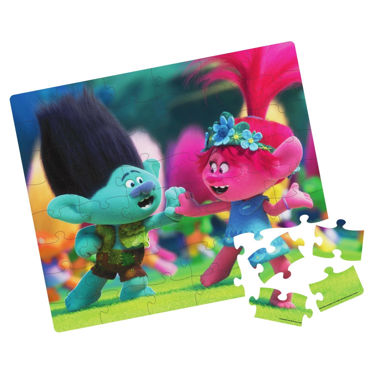 Trolls 2 Puzzle 24 pièces en étain avec poignée, pour les familles et les enfants à partir de 4 ans