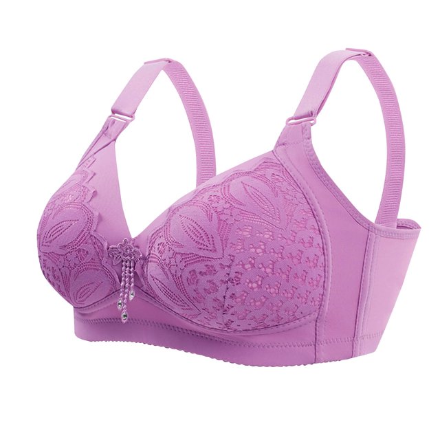 Bocqde Woman's Plus Size Everyday Bras Embroidery Light Comfortable No Underwire Push Up Bralettes Soft Full Coverage Support Bra