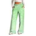 thumbnail image 2 of Pants for Women, Womens Fashionable Striped Printed Drawstring Wide Leg Pants, 2 of 5