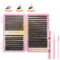 thumbnail image 1 of DIY Cluster Lashes Kit: 30D/40D/50D Mixed Curl & Volume, Ultra-Large Capacity, Long-Lasting Curling, Sweatproof, Easy Application for Beginners - Includes Pink Tools (DIY-JMS-181), 1 of 5