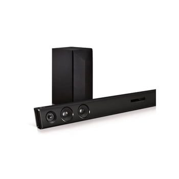 Barre de son LG SQC2, 2.1 canaux, 300 W, barre de son avec streaming Bluetooth, contrôle adaptatif du son, moteur sonore automatique, connexions multiples., Conçue pour correspondre et améliorer votre