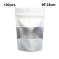 thumbnail image 4 of Baohd 100Pcs Bag Convenient Multifunctional Organizer Resealable Bags Pouches Kitchenware Collecting Packaging Tools White 16x24+8cm, 4 of 6