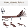 thumbnail image 4 of Outsunny Chaise Longue d'Extérieur Réglable, Chaise Longue de Jardin Pliante avec Trou de Lecture, Siège Inclinable pour Bronzage, Lit de Détente Pliant de Camping/plage avec Coussin de Soutien, Brun, 4 of 10