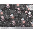thumbnail image 3 of Soimoi Poly Georgette Fabric Heart,Floral & Bird Kids Print Fabric by The Yard 52 Inch Wide, 3 of 3