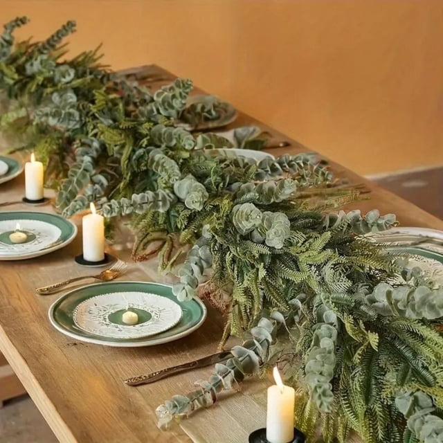 Tunhigl Artificial Plants Simulation Christmas Needles Rattan Fake Flowers Vines Decoration Wedding Living Room Simulation