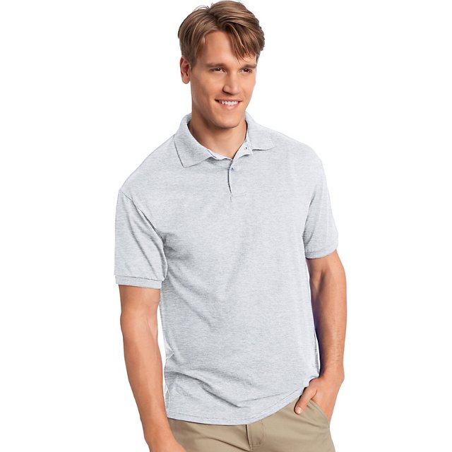 Hanes Men's Cotton-Blend EcoSmart Jersey Polo - 054X