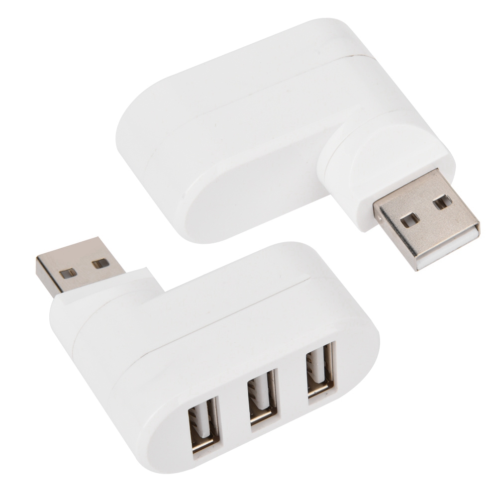 USB Hubs Ports USB 2.0 Mini Rotate Splitter Adapter Hub Slim Design Backward Compatible 3 Ports Black White