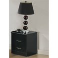 thumbnail image 2 of Hodedah Two Drawer Contemporary Wooden Nightstand in Black Finish, 2 of 2