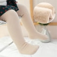 thumbnail image 2 of MIASHUI Leggings pour Filles Enfants Collants Confortables Extensibles Tout-Petits Bébé Chauds Doublés, Beige, 1-2 Ans, 2 of 4