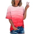 thumbnail image 1 of CEHVOM T-shirt Imprimé de Mode pour Femmes, Manches Courtes, Blouse à Col Rond, Hauts Décontractés, Liquidation, 1 of 5