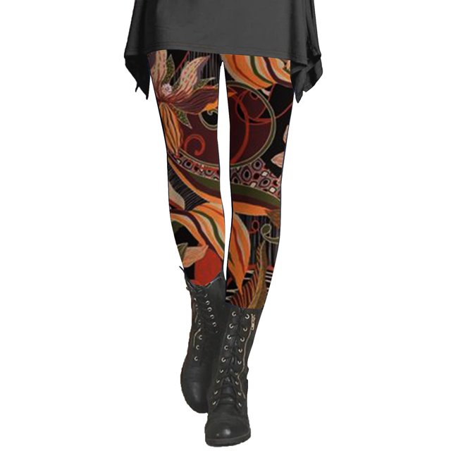 Leggings pour Femmes d'Automne et d'Hiver à Imprimé Artistique Éclaboussures, Pantalon Doux et Extensible
