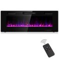 thumbnail image 1 of 50" Electric Fireplace Insert, 750W/1500W LED Fireplace w/Remote Control, 8H Timer & 12 Flame Colors, Wall Mounted Fireplace, Fireplace Heater, Recessed Electric Fireplace for Home RV, 1 of 10