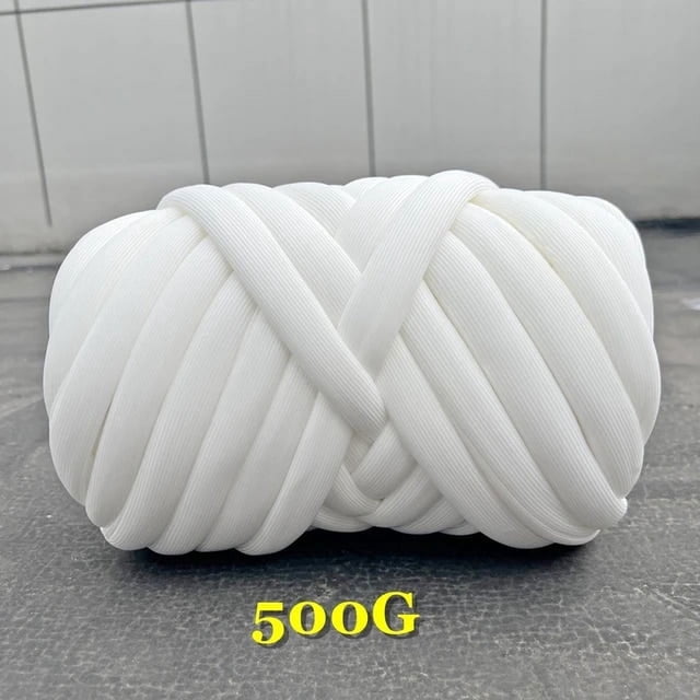 New Striped Core Spun Crochet Yarn Ice Silk Feeling Polyester Cotton Rope for Handbag Pet Nest Fashion Home Decoration