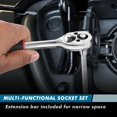 thumbnail image 4 of 46 In 1 Pcs Tool Kit & Screwdriver And Socket Set | Hand Tool Kit Wrench Set, Multi Purpose Combination Case, Precision Socket Screwdriver Car Tool Kit Set | Furniture, Bicycles Repair, 4 of 5