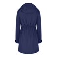 thumbnail image 4 of Sentmoon Windbreaker Plus Size Drawstring Hooded Neck Long Sleeve Jacket Women Zipper Solid Color Windproof Waterproof Ladies Winter Coats Fall and Winter Trendy for Climbing and Hiking, 4 of 5