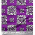 thumbnail image 1 of Soimoi Poly Georgette Fabric Floral Block Printed Fabric 1 Yard 42 Inch Wide, 1 of 3